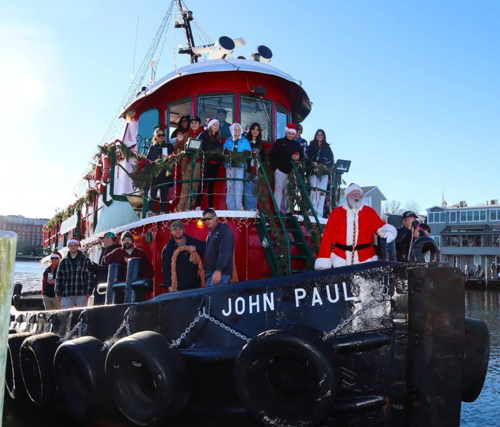 Santa Arrives by Tugboat & The Lighted Boat Parade, Mystic Boat Parade 2024